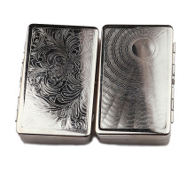 New hot sale 94mm flip metal embossed carved portable cigarette case